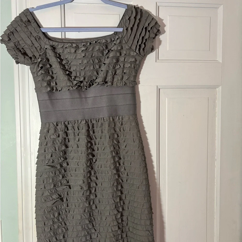 Max Studio Gray Ruffle Dress - Picture 2 of 9